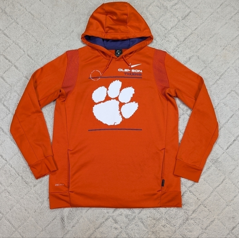 Nike Hoodie Sweatshirt Mens L Orange Clemson Tigers Team Sideline Performance